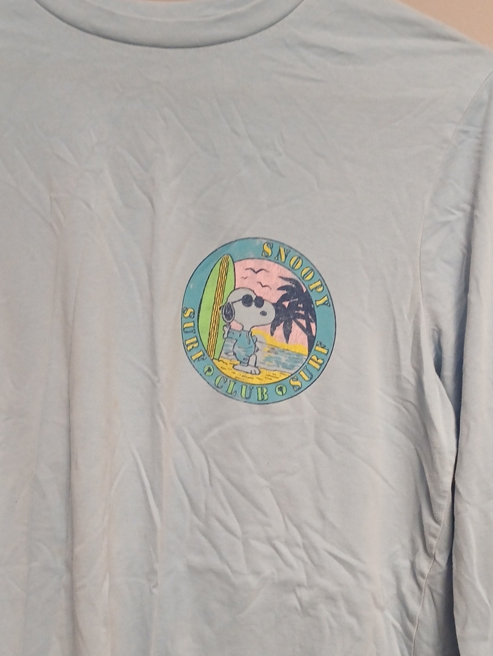 Peanuts Light Blue Surf Club Long-Sleeve Tee